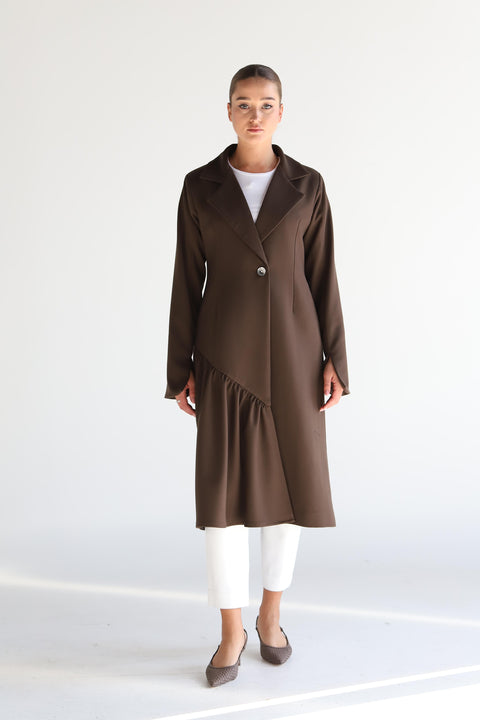 Chocolate Long Blazer