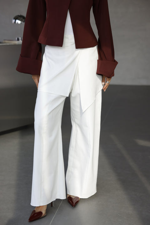 White skirt pants