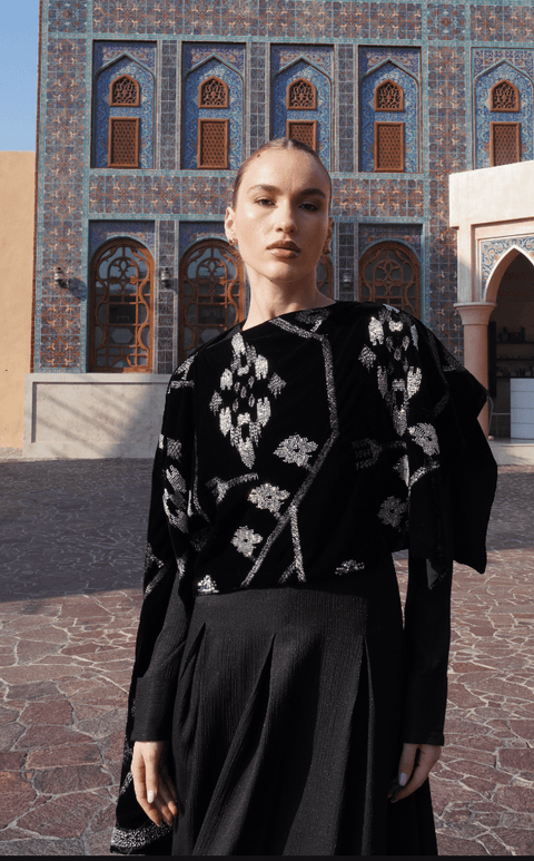 Black Scarf Kaftan