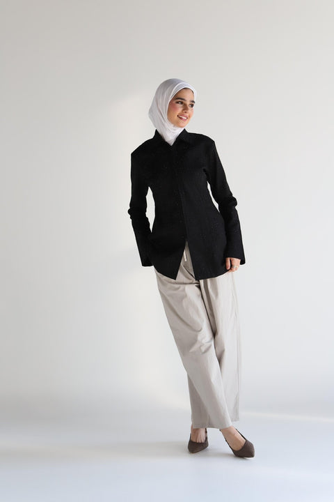 Fitted Denim jacket - Timeless Boutique Kuwait
