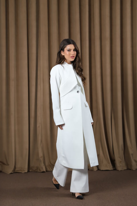 Long white Aura Blazer ||