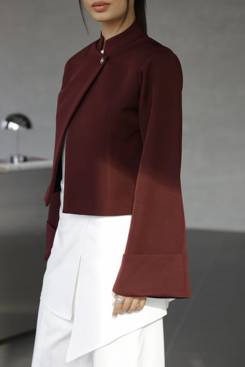 Maroon Crop blazer