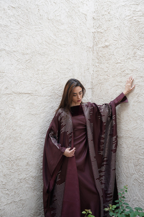 Maroon Bloom Kaftan