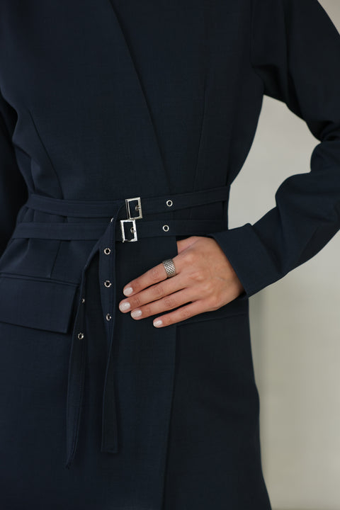 Navy ties blazer