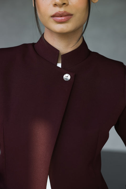 Maroon Crop blazer