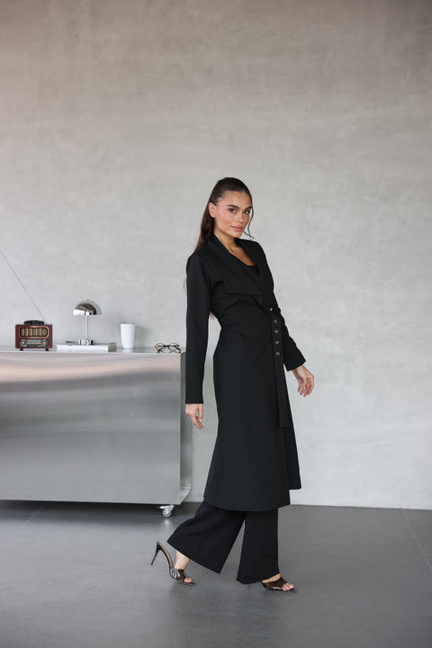 Belted long Blazer