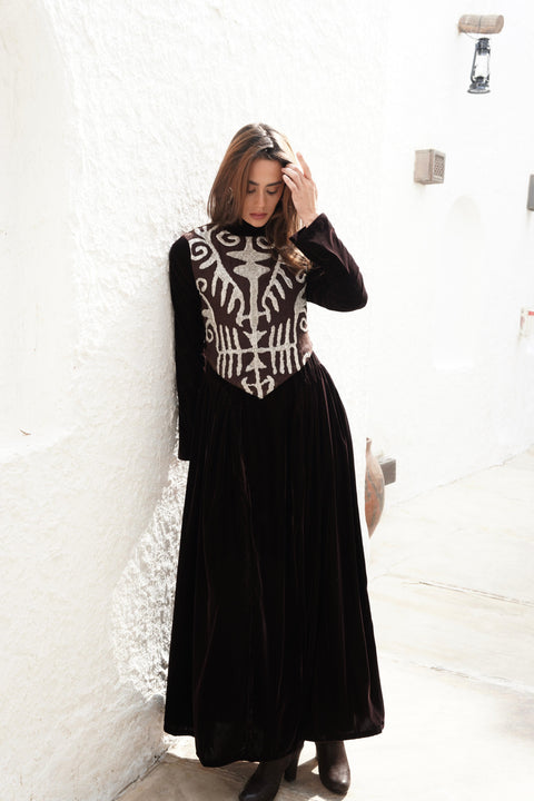 Brown Velvet Kaftan