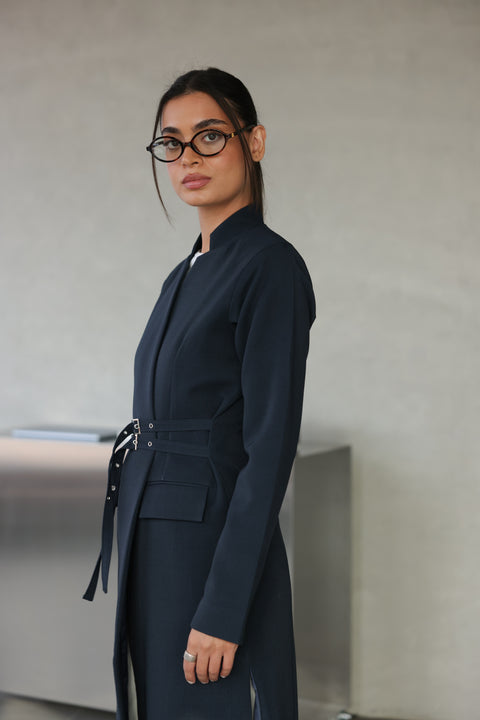 Navy ties blazer