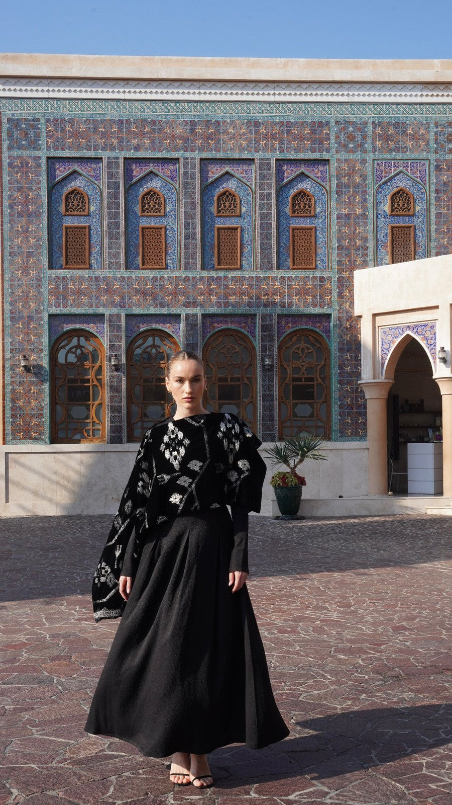 Black Scarf Kaftan