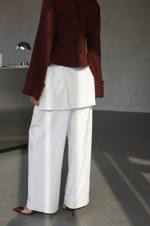 White skirt pants