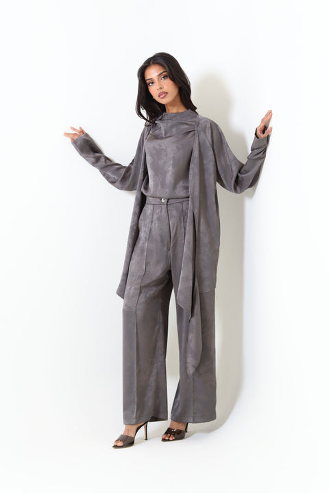 Grey Satin Set