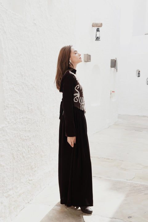 Brown Velvet Kaftan