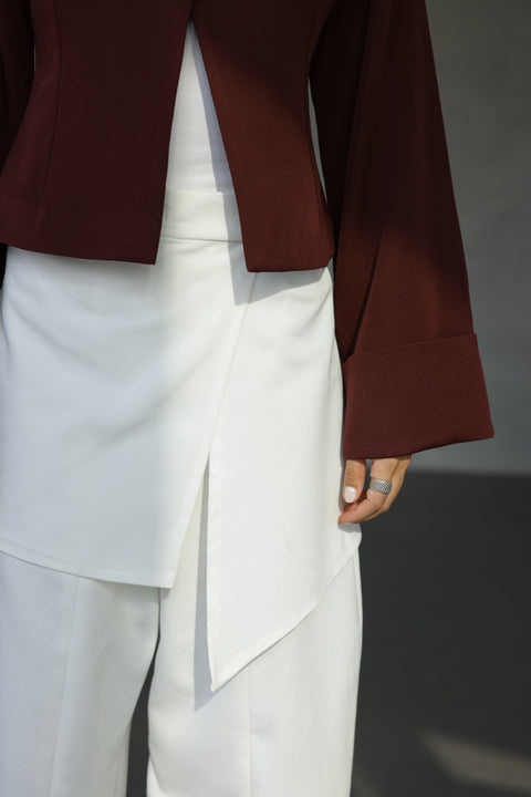 White skirt pants