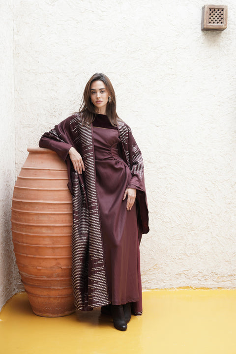 Maroon Bloom Kaftan