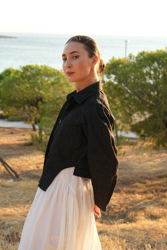 Denim Crop jacket - Timeless Boutique