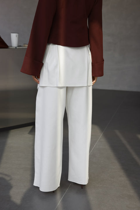 White skirt pants