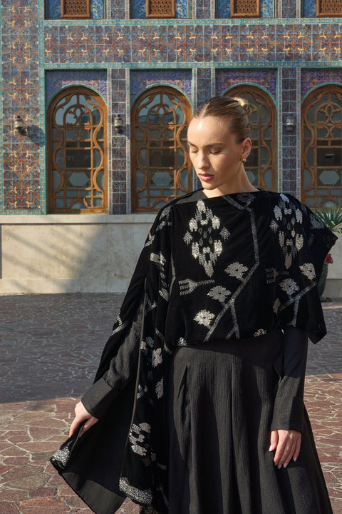 Black Scarf Kaftan