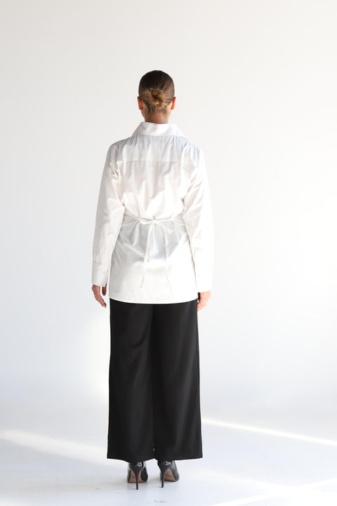 Windowpane Belt shirt