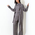 Grey Satin Set - Timeless Boutique Kuwait
