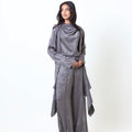 Grey Satin Set - Timeless Boutique Kuwait