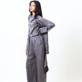 Grey Satin Set - Timeless Boutique Kuwait