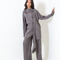Grey Satin Set - Timeless Boutique Kuwait