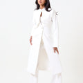 Long white Aura Blazer - Timeless Boutique Kuwait
