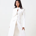 Long white Aura Blazer - Timeless Boutique Kuwait