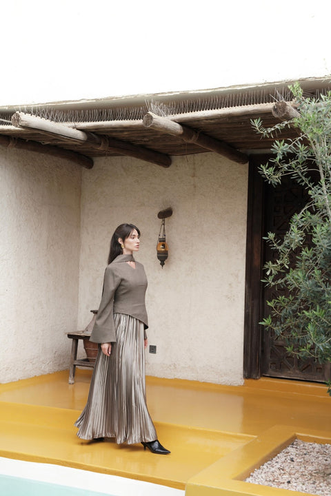 Plisse Kaftan - Timeless Boutique Kuwait