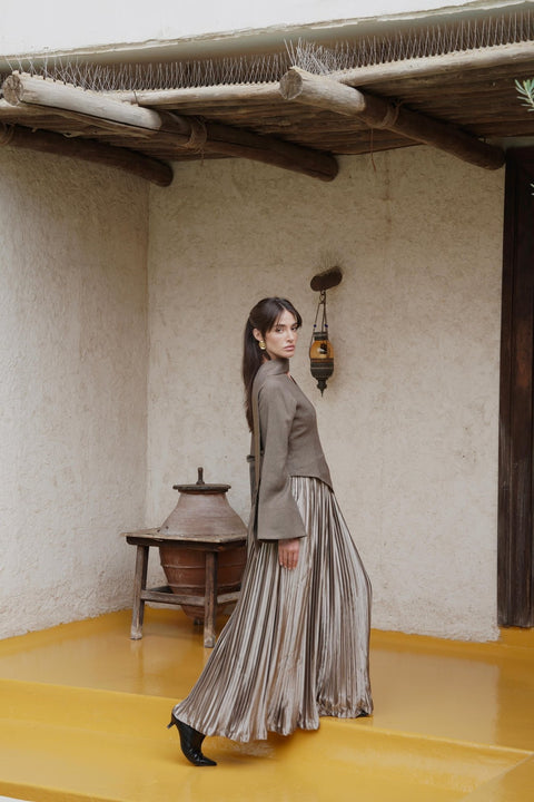 Plisse Kaftan - Timeless Boutique Kuwait