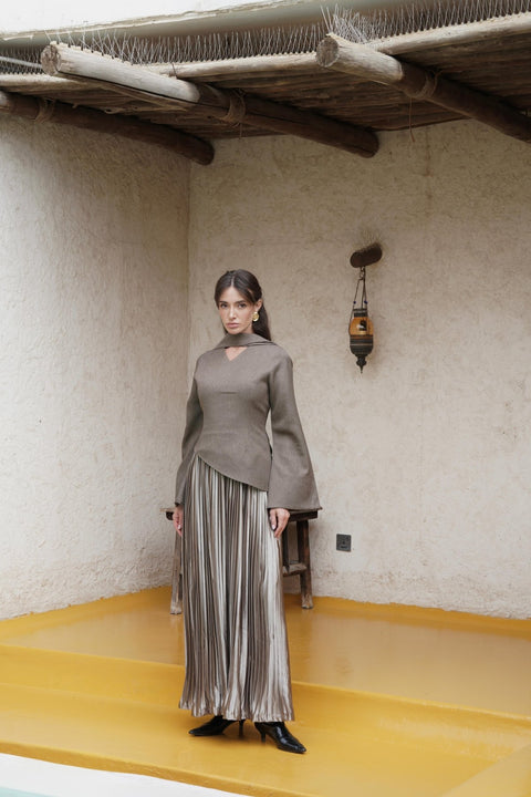 Plisse Kaftan - Timeless Boutique Kuwait