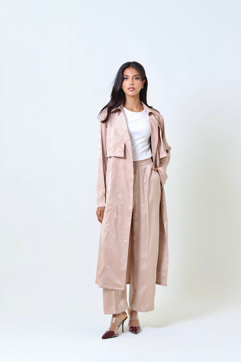 Satin Trench Set - Timeless Boutique Kuwait