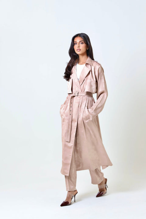 Satin Trench Set - Timeless Boutique Kuwait