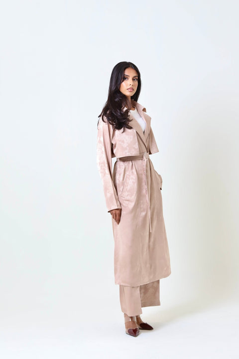 Satin Trench Set - Timeless Boutique Kuwait