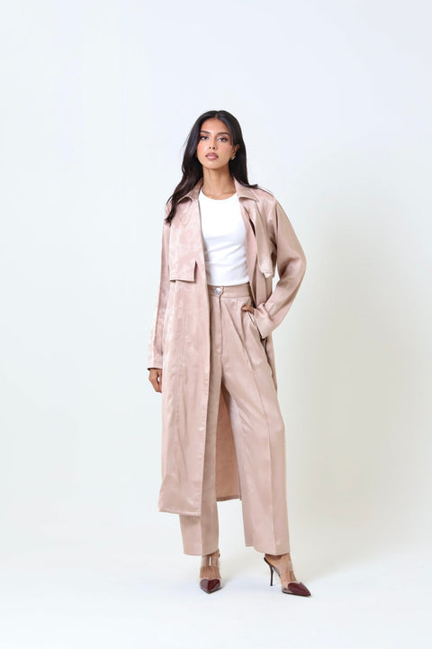 Satin Trench Set - Timeless Boutique Kuwait