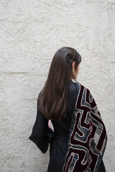Shawl Kaftan - Timeless Boutique Kuwait